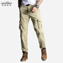 Custom Wholesale High Quality Mens Six Pocket Casual Cotton Cargo Track Pants for Men